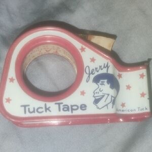 Tuck Tape Jerry Lewis Tape Dispenser with Red and White Design